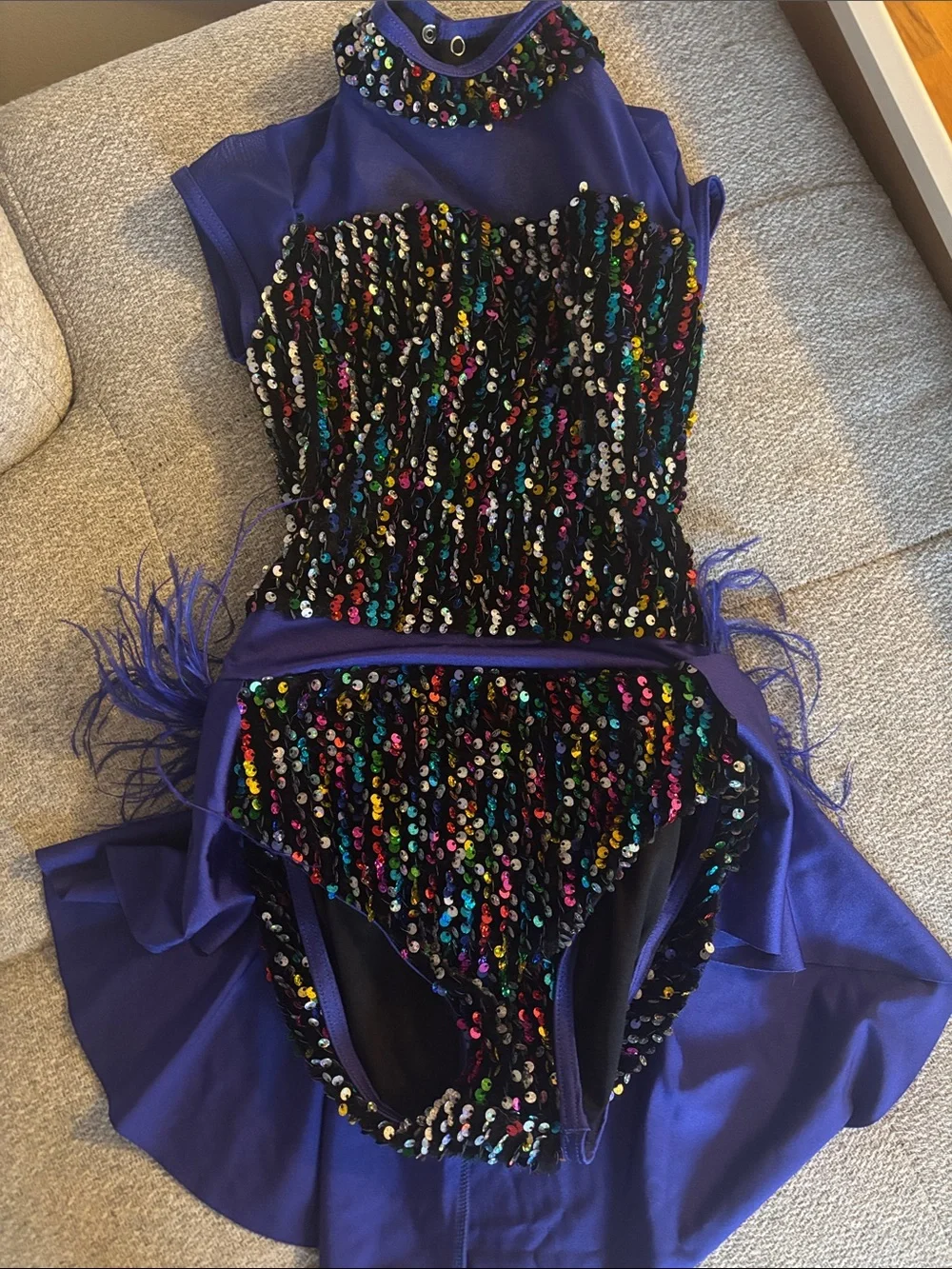 Weissman Purple Multicolor Sequin Dance Costume